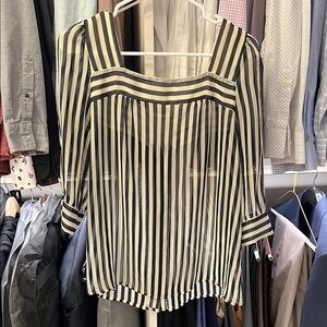 Striped navy and White Women's blouse